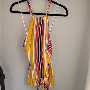 Trina Turk Bright Multicolor 00Striped Halter Top size large